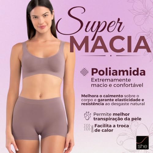 02 Calcinhas Boyshort Sem Costura Microfibra Feminina Adulto She | | 1 Rosa - 1 Rosa Queimado | GG