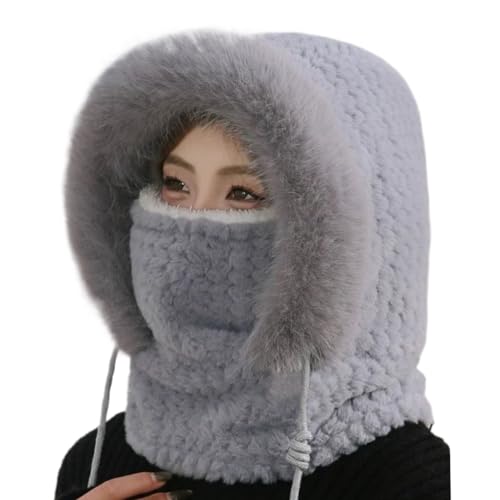 Generisch Sombreros rusos - Sombrero ruso de invierno, cortavientos, ajustable, sombreros femeninos, a prueba de viento, protección flexible para la nieve con moto - Fútbol