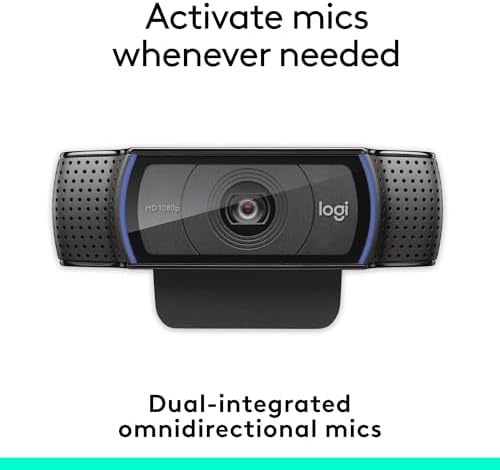 Logitech C920e HD 1080p Mic-Enabled Webcam, Certified for Zoom, Microsoft Teams Compatible, TAA Compliant - 3