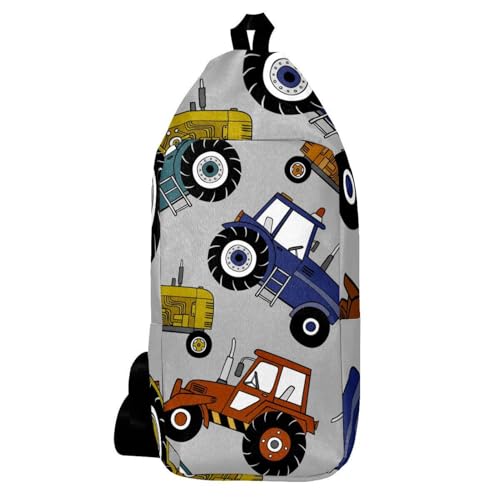 Sac bandoulière tracteur multicolore compact au design ludique