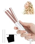 Curling Tongs for Short Hair Medium Long Hair, 25mm Mini Curling Iron- UKLISS 1 Inch Travel Friendly Ceramic Mini Hair Curler Wand, 3 Temps Adjustable 320-392℉, Dual Voltage (White Rose)