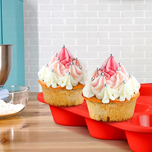 Caketime Silicone Muffin Pan, 12-Cup Cupcake Pan For Baking Muffin, Cake, Fat Bomb, 2-Pack Nonstick Bpa Free #TOP4