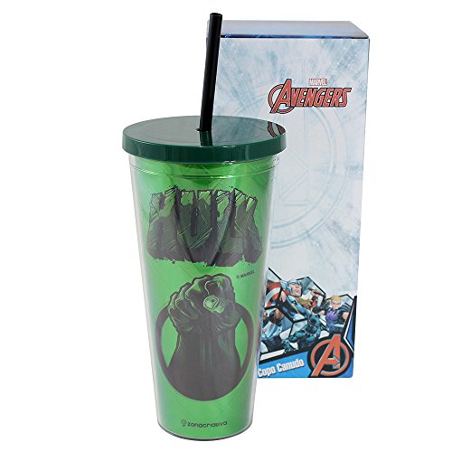 Copo Canudo Metálico Hulk 650 ml - Vingadores