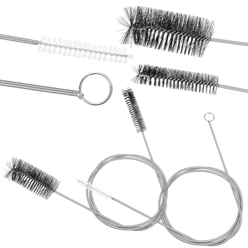 CIMAXIC Cepillo para Desagües Flexible 155 CM 2 Piezas Herramienta de Limpieza de Tuberías con Cerdas de Nailon Cepillo Doble Negro para Desatascar y Limpiar Tuberías en Cocina y Baño