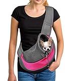 Mochila Cangurera Transportadora Perros Gatos Viajes Paseo,Transportin Bandolera de Viaje Transportin Ajustable Mascota...
