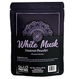 White Musk Incense Powder 50 Grams, Premium Quality, 100% Natural, Sacred Space, Natural Incense, Loose Incense, Product from India, Packaged in The USA (White Musk Incense Powder)