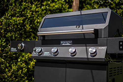 Image of Monument Grills Denali Series, Denali 425 4-Burner Liquid Propane Gas Smart BBQ Grill Stainless Steel with BBQ Cover (2 items)