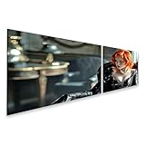 islandburner Prime Bild auf Leinwand Elegante Frau mit roten Haaren und Perlenkette für Schlafzimmer Modebegeisterte Schmuckgeschäft Bilder Wandbilder Poster