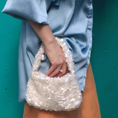 Women Sequins Handbag Shinny Chain Shoulder Bags Elegant Tote Bag Female Zipper Purse for Wedding Party3