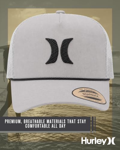 Image of Hurley Men's Trucker Hat - High Icon Snap Back Comfortable Curved Bill with Adjustable Snap Closure - Trucker Hats for Men