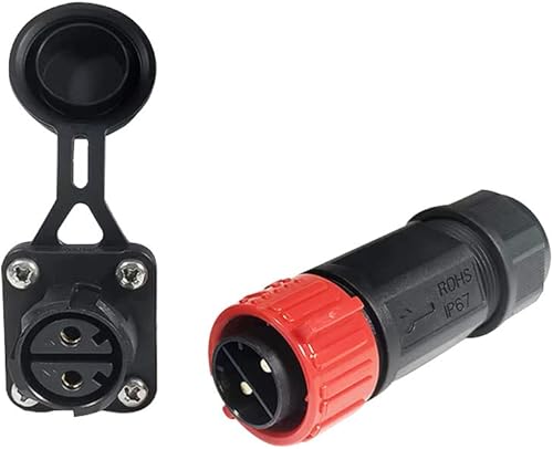 Trolling Motor Plug Receptacle Set, ABPF Marine Boat Power Connector, Waterproof Connector for Motor, 12/24/36/48 Volt Marine Plug for Trolling Motors (Red,1 Pack)