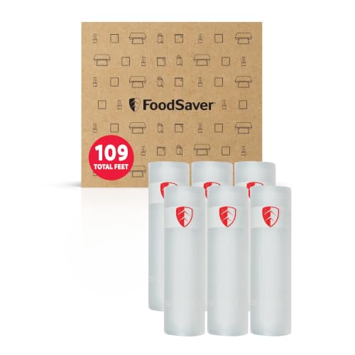 Image of FoodSaver Vacuum Sealer Rolls, 6 Pack 8 inch x 13.3' Rolls (80 Total Feet), BPA-Free Custom Size Storage Bags for Food, Sous Vide, and Meal Prep