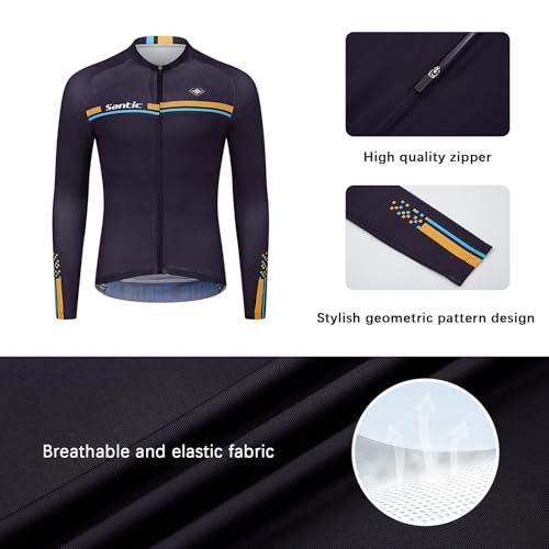 Maillot de ciclismo con elementos reflectantes y cremallera completa Santic 5
