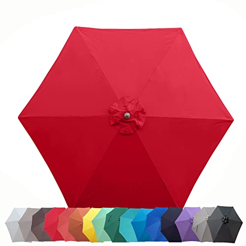 Formosa Covers 9Ft Umbrella Replacement Canopy 6 Ribs In Red (Canopy Only) #TOP1