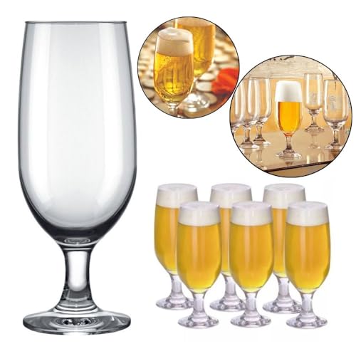 Jogo 6 Taças de Vidro 300ml Cerveja Água Refri Nadir Floripa