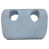Almohada perforadora para personas que duermen de lado - Almohada de espuma viscoelástica con doble orificio para la oreja, se adapta a auriculares y aretes, azul grisáceo, perforación para personas