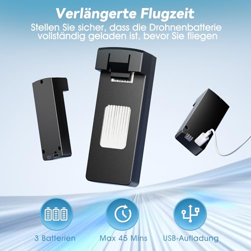 Hytobp S165 Max Drone Con Telecamera 1080P, Quadricottero Pieghevole Per Principianti E Adulti, Trasmissione 5G, Regolazione Motorizzata 90°, Meno Di 249G(Nero) - 7