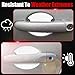 BFXM 4Pcs Car Door Handle Scratch Protector Sticker, Universal Carbon Fiber Texture Door Handle Paint Protector, White(M)