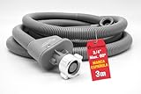 ELECTROHOGAR Manguera Aquastop 3M | Compatible con todas las Marcas de Lavadora y Lavavajillas | Conexión de 3/4' | Sistema Antifugas | Seguridad Contra Inundaciones | Certificación VDE