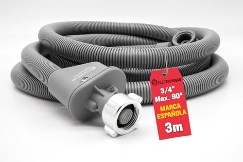 ELECTROHOGAR Manguera Aquastop 3M | Compatible con todas las Marcas de Lavadora y Lavavajillas | Conexión de 3/4' | Sistema Antifugas | Seguridad Contra Inundaciones | Certificación VDE