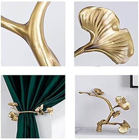 Curtain Holders for Wall Metal Curtain Tiebacks Set of 2 Artistic Creativity Ginkgo Leaf Curtain Wall Hook Window Treatment Holdbacks