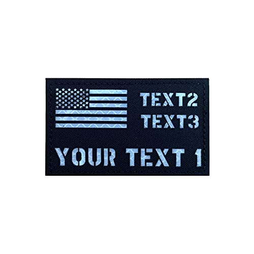 JUJUPUPS Custom 2x3.5 inch Reflective US USA American Flag Patch Tactical Vest Patch callsign Patch (Ameican Flag)