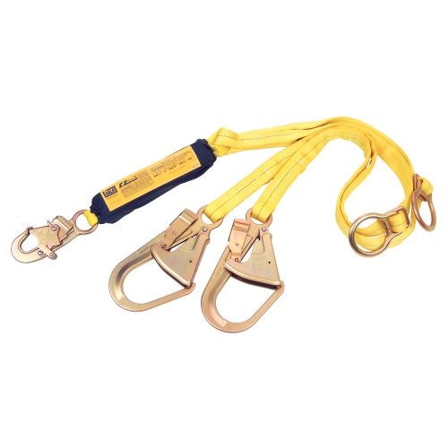 One-Day Sale: Up to 40% Off DBI/Sala 1241220 100-percent Tie-Off, Tie Back Shock Absorbing Lanyard with Rebar Hooks, Yellow