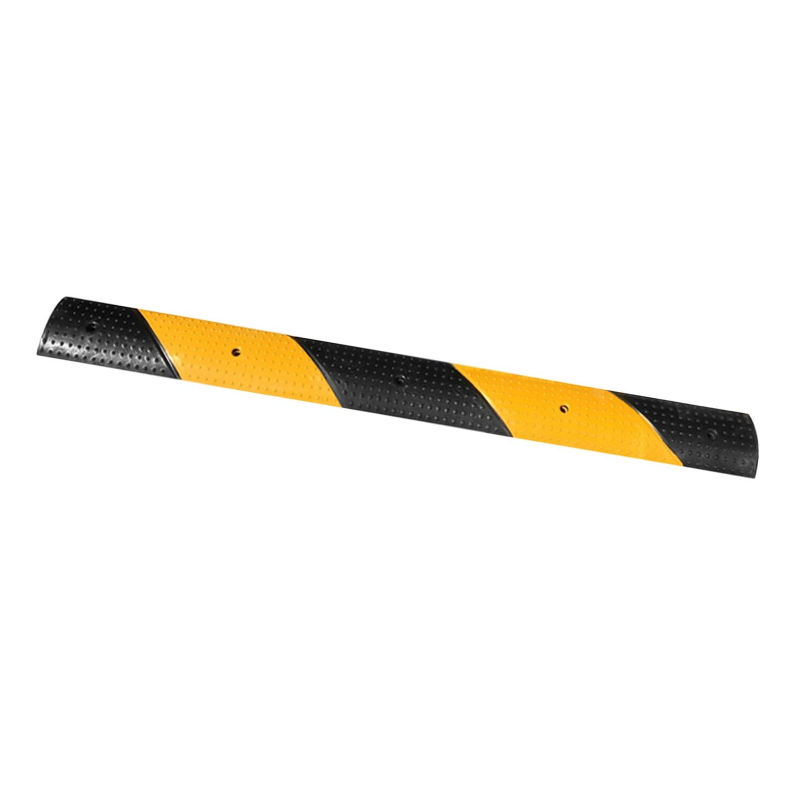 TIANQIHAO L-39.4" Rubber Speed Bump,Miniature Modular Speed Bump,Eye-Catching Light Road Rubber Service Ramps,For Bicycle Lane Garage Entrance,Style 2-39.4,Style 1,39.4,Style 1-39.4