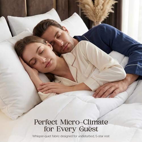 Image of Utopia Bedding Pack of 6 Comforters Twin Size, Hotel Collection All Season Duvet Insert, Down Alternative Box Stitched Bed Comforter with Corner Tabs, for Hotels, Resorts & Commercial Use (White)
