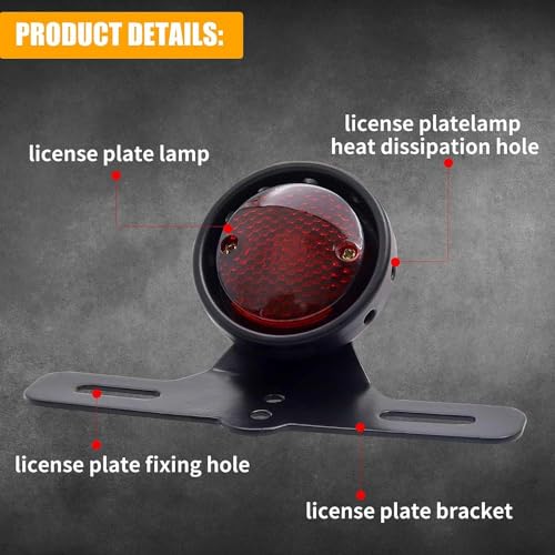 ZKcasA Motocicleta Tail Light Red 12V Motorcycle Brake Running Light Rear Tail Light Fender Traseiro