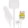 HomeTools.eu® – 10 plantenbordjes, steek-etiketten, plantensteker, kruidentuintje, broeihuis, beschrijfbaar, kunststof met klem voor zaadzak, weerbestendig, 18 cm, wit
