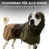 Spark Paws Hunderegenmantel, wasserdichte Winddichte Regenjacke, für kleine, mittlere, große und extra große Hunde, reflektierend, atmungsaktiv, mit vollständigem Körperschutz - Green Brown Tan - L