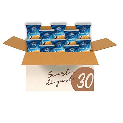 Riso Scotti Snack, Biscotti Gemma di Riso al Cocco, Gustosi e Delicati con Farina di Riso, Senza Grassi Vegetali Idrogenati, Confezione da 30 Pack