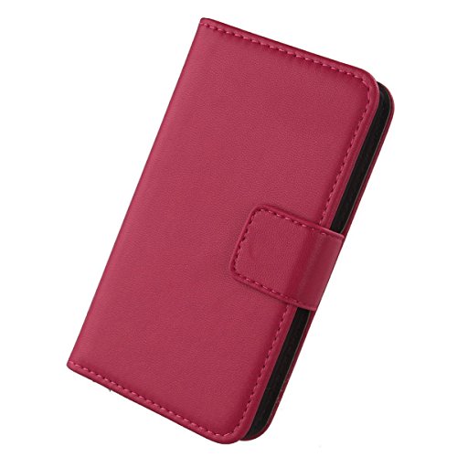 Gukas Design Genuino Cuero Case para BQ Aquaris M5.5 Flip Billetera Funda Carcasa De Lujo Autentico Ranuras Tarjetas Piel Premium Cover (Rosa)