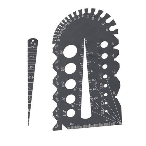 VIVIWI 1 medidor de rosca métrica y británica, calibre de rosca transparente para una medición precisa en acero inoxidable
