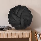 SLANKE Knot Pillow Ball Large Decorative Throw Pillows 13.8 inch Soft Velvet Round Knotted for Home