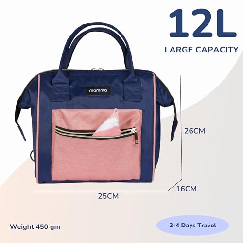 Image of MAMMA Diaper Bag for mothers for travel | Small Baby Bag for mother Travel, 3 ways carry | Mini Diaper Bags for Mom for Travel, Waterproof Baby Diaper Bag for mother carry with 9 months warranty