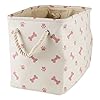Bone Dry Pet Storage Collection Paw and Bone Print, Small Rectangle, 14x8x9″, Rose