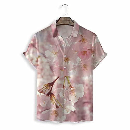 Chemise de plage respirante et boutonnée avec imprimé tropical rose d'été