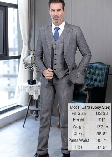 Mens Tweed Herringbone Wedding Suit Prom Tuxedos 3 Piece Peak Lapel Dress2
