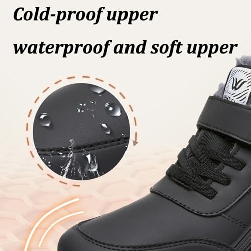 Women's Hook and Loop Waterproof Platform Snow Boots Comfortable Warm Fur Lined Non Slip Lug Sole Lightweight Winter Boots for Cold Weather Outdoor Hiking Booties4