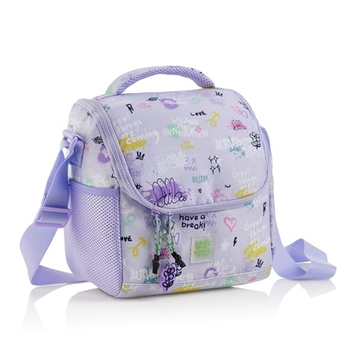 Miquelrius - Bolsa térmica infantil porta alimentos, Exterior fabricado con botellas de plástico, Correa ajustable, Asa superior, Bolsillo lateral, Wake Up