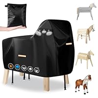 Abdeckung Holzpferd,Robuste 420D Holzpferd Abdeckung Wasserdicht Outdoor,Universal Abdeckplane Holzpferd mit Wasserdichten Streifen,2 Winddichte Schnallen,Holzpferd Zubehör - Holzpferd Schutzhülle