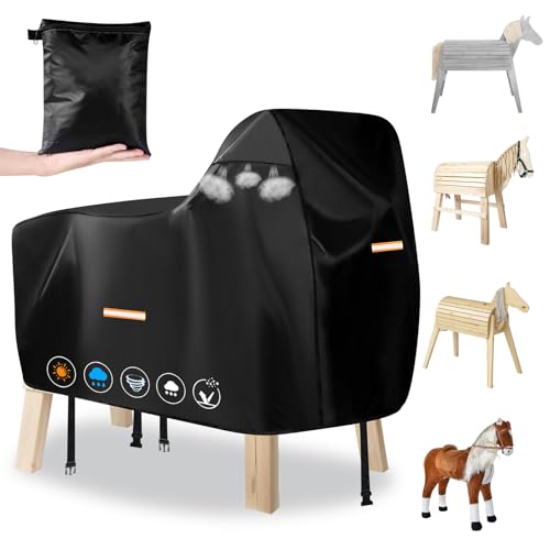 Abdeckung Holzpferd，Robuste 420D Holzpferd Abdeckung Wasserdicht...