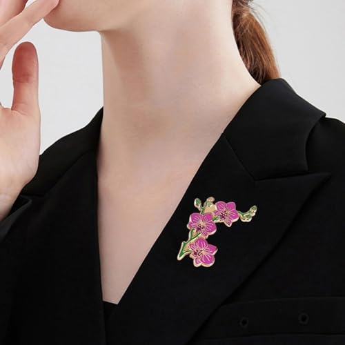 Broche de orquídeas hecho a mano: prendedor elegante de metal formal 4
