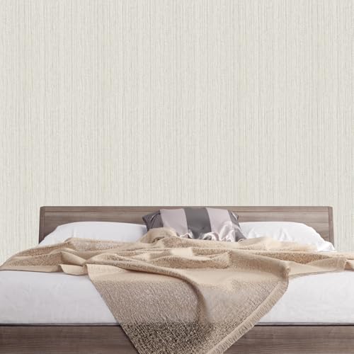Grasscloth Peel and Stick Wallpaper Faux Weave Beige and Light Purple Contact Paper Modern Textured Wall Paper Waterproof Self Adhesive Vinyl Roll for Room Wall Furniture Decorative 23.6"x472" by MOBAILUYI - Image 5