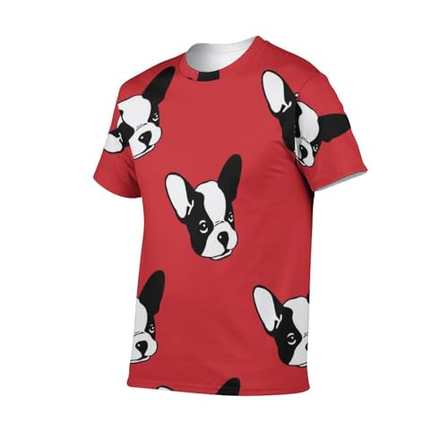 Tee shirt Bouledogue Dessin Animé homme col rond manches courtes tshirt