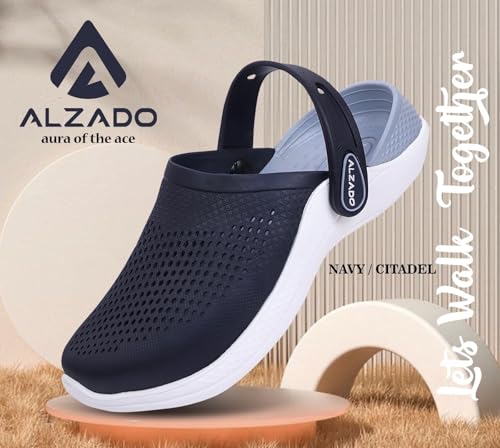 Image of Alzado Men's Classic Casual Sports Clogs /Sandals with Adjustable Back Strap for Adult | Comfortable & LightWeight| Stylish & Anti-Skid| Waterproof & Everyday Use Mules for Gents & Boys..