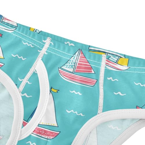 Wusikd Colorful Sailboats Boys' Underwear Cotton Cute Boys Briefs Soft Toddler Underwear 2T4