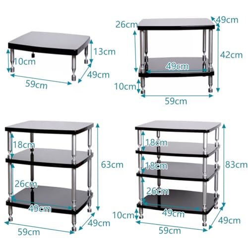 Étagère d'angle pour matériel audio Hi-Fi moderne, rangement ouvert, 59 x 49 x 13 cm